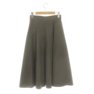 ANAYI 22AW コットンギャバロングタックスカート フレア 34 グレー