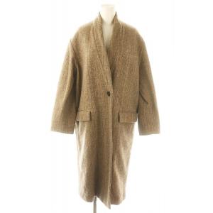 Taupe Henlo Coat ロングコート ヘリンボーン ウール 34 XXS ベージュ