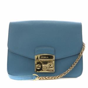 メトロポリス ショルダーバッグ チェーン レザー 水色 ライトブルー /AN19 OF