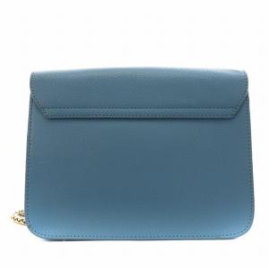 FURLA メトロポリス ショルダーバッグ チェーン レザー 水色 ライトブルー /AN19 OF