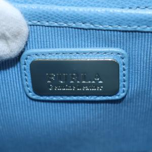 FURLA メトロポリス ショルダーバッグ チェーン レザー 水色 ライトブルー /AN19 OF