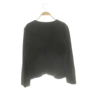 VIVIENNE TAM スエード 刺繍 ノーカラー ジャケット 42 黒 ブラック マルチカラー