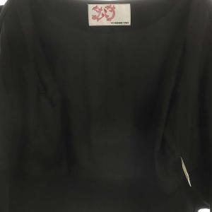 VIVIENNE TAM スエード 刺繍 ノーカラー ジャケット 42 黒 ブラック マルチカラー