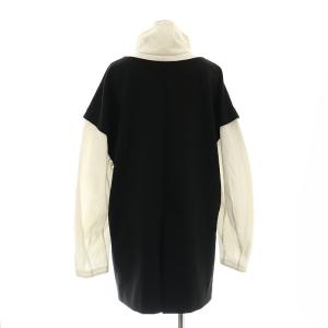 ENFOLD 22AW CUT-LAYERED PULLOVER プルオーバー カットソー 長袖 38 黒 白 ブラック ホワイト