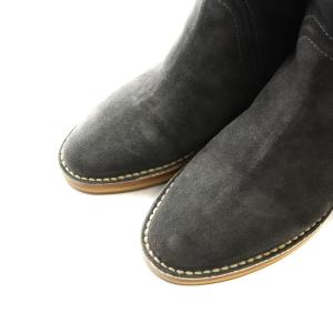 JIMMY CHOO ジップアップ ブーツ ショート スウェードレザー 37 24.0cm グレー /KP OS
