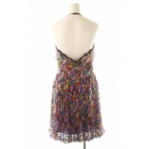 Christian Dior シルク レース プリーツ チュニック 総柄 ホルターネック I42 マルチカラー