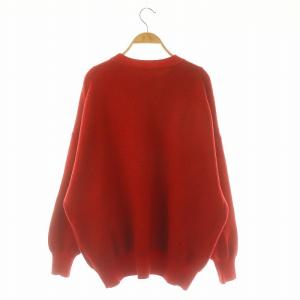 Spick&Span 23AW ダブルジャガードロゴニット セーター 長袖 ウール 赤 レッド