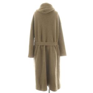 L'Appartement Alpaca ニットコート ガウンコート フード アウター ロング アルパカ混 ベルト付き 茶色 ブラウン