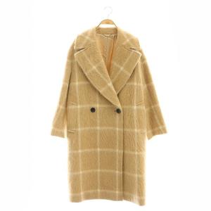 vingt-trois MANTECO シャギーチェック コート アウター チェスター ウール 38 キャメル