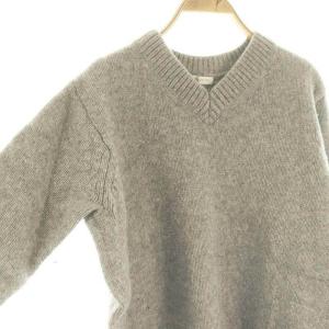 GALERIE VIE ファインウール Vネックプルオーバー ニット セーター 長袖 グレー