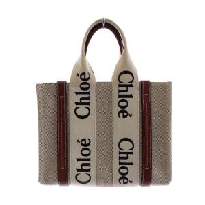 Chloe ウッディスモールトートバッグ キャンバス ベージュ