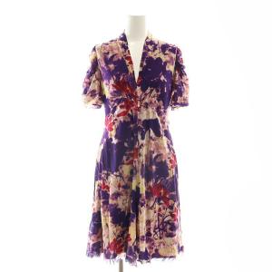 パワーネット タイダイ柄 半袖 ワンピース 膝丈 ナイロン 1 紫 パープル /NR OS