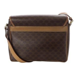 CELINE マカダム柄 レザー ショルダーバッグ ブラウン