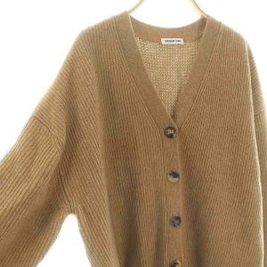 EVERYDAY I LIKE Cashmere Vネックカーディガン 前開き ニット カシミヤ 茶 ブラウン