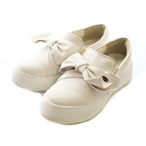 TOCCA NUANCE RIBBON SNEAKERS スリッポン シューズ リボン フェイクレザー ロゴ 37