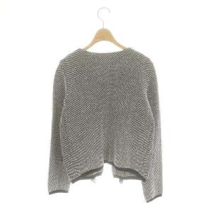 Max Mara ノーカラージャケット ツイード フリンジ  チェーン M 黒 ブラック 白 ホワイト