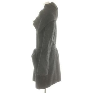 COLE HAAN アルパカ ウール混 ジップアップコート ミドル丈 アウター 4 黒 ブラック