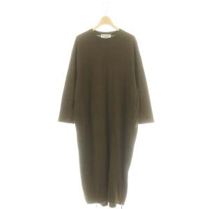 バックフロッキーサイドジップワンピース ロング 長袖 カーキ