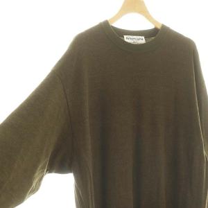 AMERICANA バックフロッキーサイドジップワンピース ロング 長袖 カーキ