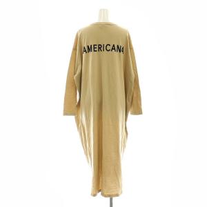 AMERICANA バックフロッキーサイドジップワンピース ロング 長袖 ベージュ /DF OS