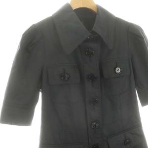 BURBERRY BLACK LABEL ショートスリーブコート スプリングコート ロング 五分袖 総裏地 40 濃紺 ダークネイビー