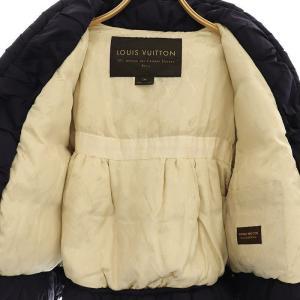 LOUIS VUITTON ビジューボタン付き ショートダウンコート 36 ネイビー