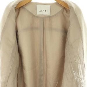 ANAYI ノーカラーコート アウター ロング 36 ベージュ