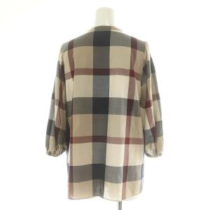 BLUE LABEL CRESTBRIDGE クレストブリッジチェック ブラウス プルオーバー 七分袖 36 マルチカラー