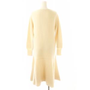 IENA 23AW ニットフレアワンピース ロング 長袖 ナチュラル