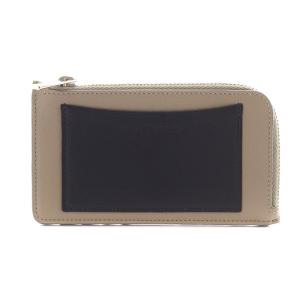 コインケース Lジップ コインパース レザー ベージュ 黒 ブラック