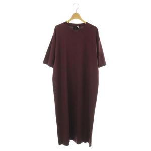SUVIN60/2 OVERSIZED DRESS ワンピース ロング 五分袖 02 ワイン