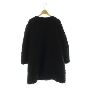 45rpm ボアコート アウター ロング ノーカラー 総裏地 2 黒 ブラック /DO OS