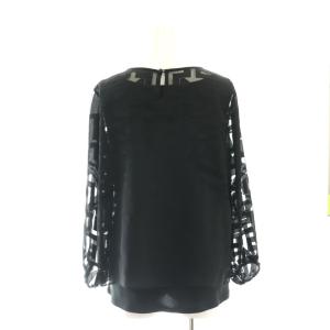 VIVIENNE TAM シフォン ブラウス 長袖 シアー インナー付き 0 黒 ブラック