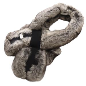 René チンチラファー リボン ティペット グレー