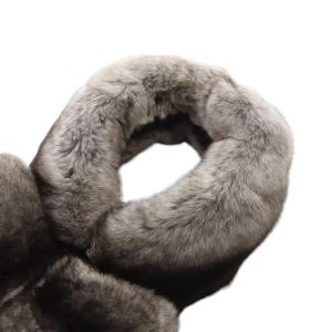 René チンチラファー リボン ティペット グレー