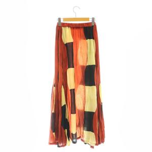 TOGA アーカイブス ARCHIVES Inner print skirt インナープリントスカート フレア ロング マキシ丈 XS/34