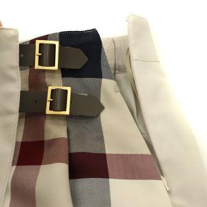 BLUE LABEL CRESTBRIDGE マットツイルストスカート風パンツ マットツイルストレッチスカート風パンツ スカパン ワイド