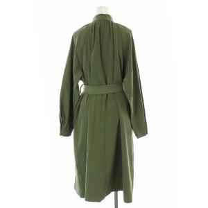 Theory Harbor Twill Ruched Trench コート スプリング ミドル丈 スタンドカラー S カーキ