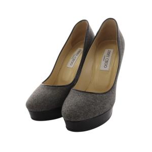 パンプス ラウンドトゥ ハイヒール 37 24cm グレー /AK5