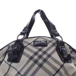 BURBERRY BLUE LABEL チェック ハンドバッグ 白 ホワイト