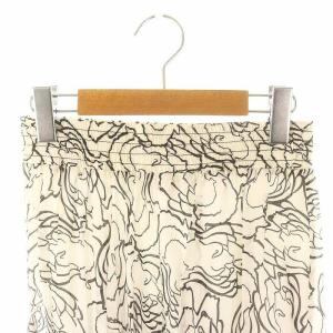 VIVIENNE TAM フレアスカート フリル 総柄 ミモレロング38 M 白 ホワイト 黒 ブラック