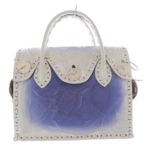 MaestraSBST マエストラ サンバースト ハンドバッグ トートバッグ 白 ホワイト 青 ブルー