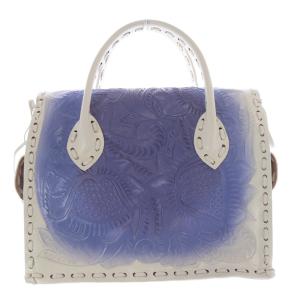 CARVING TRIBES MaestraSBST マエストラ サンバースト ハンドバッグ トートバッグ 白 ホワイト 青 ブルー