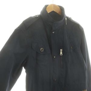 POLO RALPH LAUREN ミリタリージャケット ブルゾン ウエストギャザー フード収納 S 紺 ネイビー
