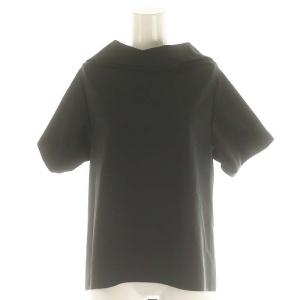 バックオープン レイヤードデザイン ブラウス シャツ 半袖 36 XS 黒 ブラック /YQ OS