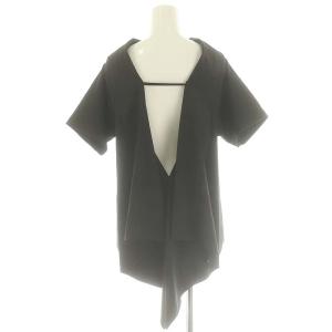 MM6 Maison Margiela バックオープン レイヤードデザイン ブラウス シャツ 半袖 36 XS 黒 ブラック /YQ OS