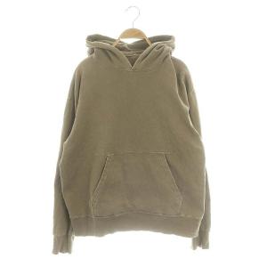 USED加工 アウトドアパーカー スウェット プルオーバー 長袖 裏パイル 茶色 ブラウン /ES OS