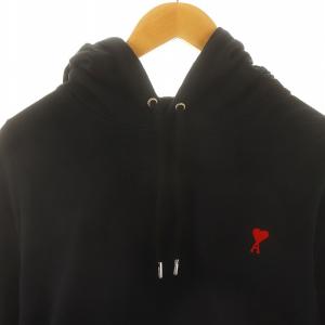 AMI Alexandre Mattiussi Ami de Coeur パーカー プルオーバー 長袖 ポイント刺繍 L 黒 ブラック BFHJ008 730
