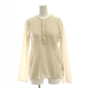 フェザーカシミヤのヘンリー ニット セーター 長袖 ライトベージュ /NR OS