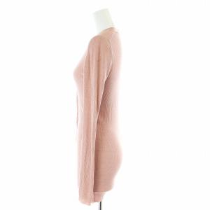 PRADA シルク リブニット カーディガン 長袖 Vネック 38 XS ピンク /AT OS